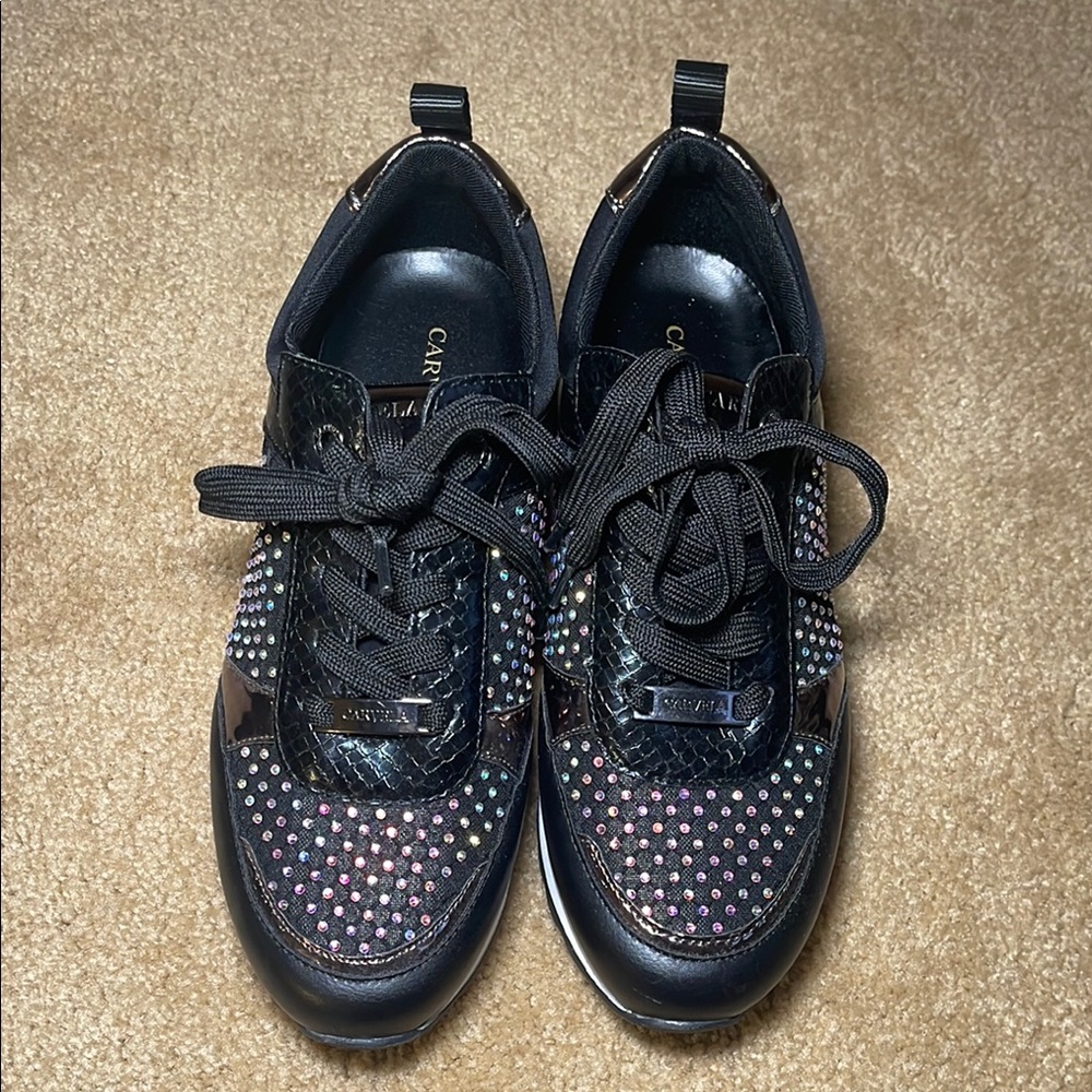 Carvela Black Sneakers with Colorful Studs